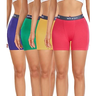 Abbildung von wirarpa Damen Boxershorts Baumwolle Radlerhose Kurze Panties unter Kleid 4er Pack Größe L