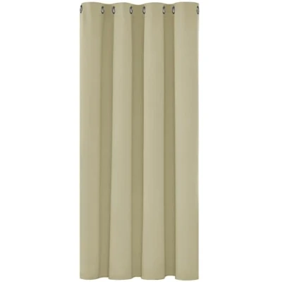 Abbildung von Deconovo Verdunkelungsvorhang Ösen Gardinen Wohnzimmer Vorhang Blickdicht, 138x132 cm(HöhexBreite), Beige, 1 Stück