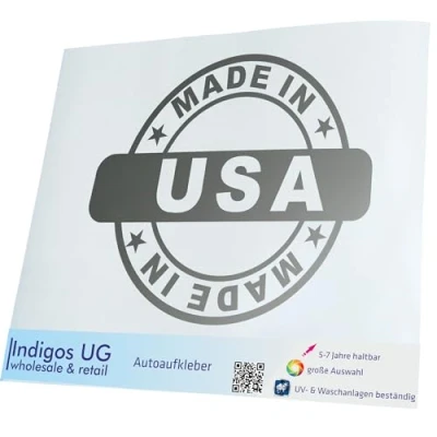 Abbildung von INDIGOS UG Aufkleber Autoaufkleber JDM Die Cut Auto 130x110 mm Made in USA Silber Heckscheibe Heckscheibenaufkleber Sticker Tuning