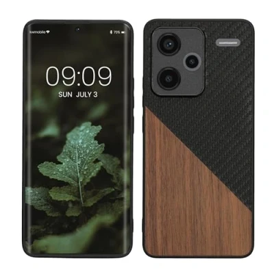 Abbildung von kwmobile Hülle kompatibel mit Xiaomi Redmi Note 13 Pro+ 5G / Pro Plus Handyhülle Handy Schutzhülle Smartphone Cover Dunkelbraun Schwarz