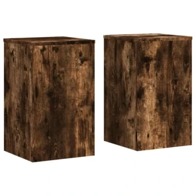 Abbildung von vidaXL Blumenständer Pflanzenständer 2 Stk. Räuchereiche 30x30x50 cm Holzwerkstoff (2 St)