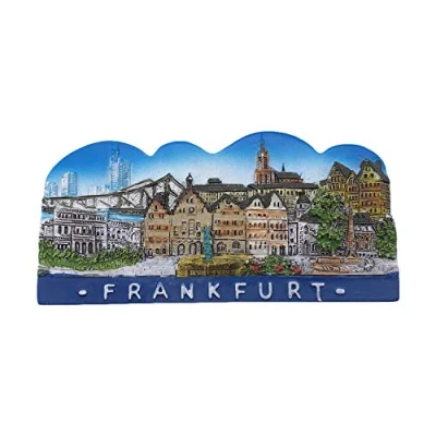 Abbildung von Frankfurt Deutschland 3D Kühlschrankmagnet Touristische Souvenirs Harz Magnetische Aufkleber Home &amp; Kitchen Dekoration aus China