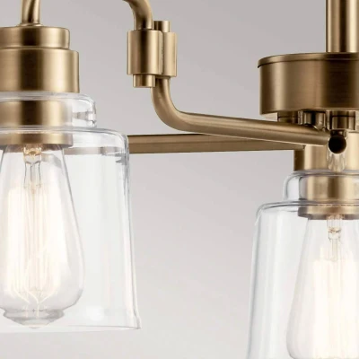 Abbildung von Kichler KL AIVIAN5 WBR Kronleuchter Aivian E27 40W Stahl, Glas; Messing verwittert B:76.2cm Ø76.2cm dimmbar höhenverstellbar