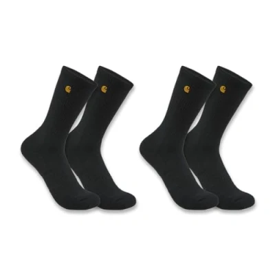 Abbildung von Carhartt Herren Force Midweight Crew Socken, 2er Pack Arbeitssocken, Schwarz, Medium