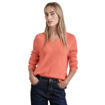 Abbildung von Street One Struktur Strickpullover, Damen, Größe: 40, Orange