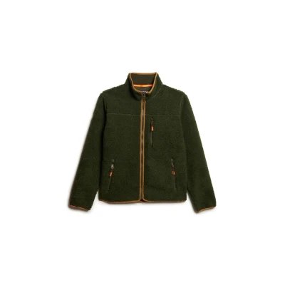 Abbildung von Superdry FULL ZIP Fleecejacke, Herren, Größe: Large, Surplus goods olive green