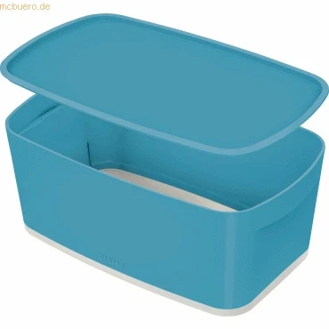 Abbildung von Leitz MyBox kleine Aufbewahrungsbox mit Deckel, Sanftes Blau, Cosy Serie, 52630061