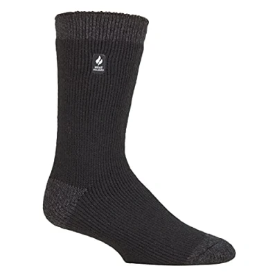 Abbildung von HEAT HOLDERS Herren Winter Extra Warm Thermosocken für Geschenk Innenfleece Socken (39 45, Schwarz/Charcoal Heel &amp; Toe (Berlin))