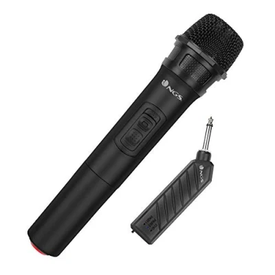 Abbildung von NGS Singer AIR Kabelloses dynamisches Mikrofon, mit Einer Reichweite von 20 Metern und Plug&amp;Play Funktion