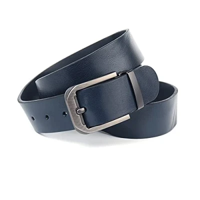Abbildung von Anthoni Crown Unisex Leather Belt G rtel, Dunkelblau, 85 EU