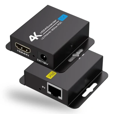 Abbildung von VEDINDUST 4K30HZ HDMI Extender 131FT/40M Over Ethernet RJ45 über Cat5e/Cat6 Kabel Übertragung Transmitter Repeater Unterstützt 4k 1080P 3D POC EDID