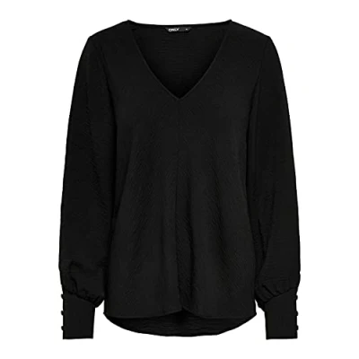 Abbildung von ONLY Damen ONLMETTE UMA L/S TOP NOOS WVN T Shirt, Black, XS