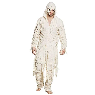 Abbildung von Boland Erwachsenen Kostüm Mumie, verschiedene Größen, Overall mit Kapuze, Horror Party, Karnveal, Mottoparty, Halloween