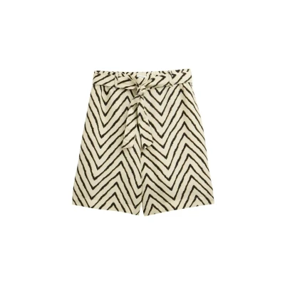Abbildung von TOM TAILOR Damen 1046506 Bermuda Shorts, 38058 Natural Zig Zag Design, 40