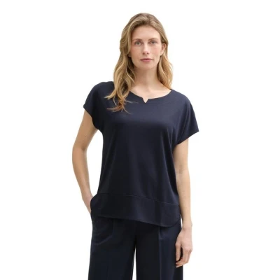 Abbildung von TOM Tailor MIX CREW NECK Tshirt print, Damen, Größe: XS, Real navy blue