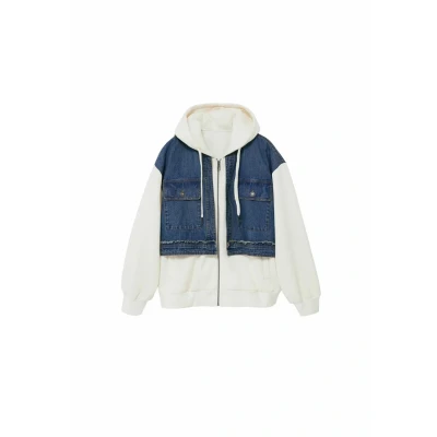 Abbildung von Desigual Combined Sweatjacke, Damen, Größe: Medium, White