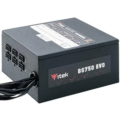 Abbildung von iTek ITPSEBS750 Netzteil für PC BS750 EVO 750 W, HDB Hydraulic Dynamic Bearing 12 mm, aktiver PFC Schutz, Effizienz Zertifizierung 80 Plus Bronze, halbmodulares Free Plug
