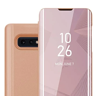 Abbildung von Cadorabo Hülle kompatibel mit Samsung Galaxy S10e Schutzhülle TPU Silikon Case 360 View Spiegel, Slim Kratzfest Weiche Gummi Rundumschutz Cover für in Pink