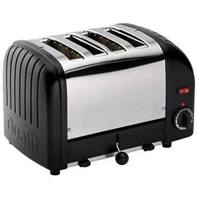 Abbildung von Dualit Edelstahl Toaster, 4 Scheiben Schwarz