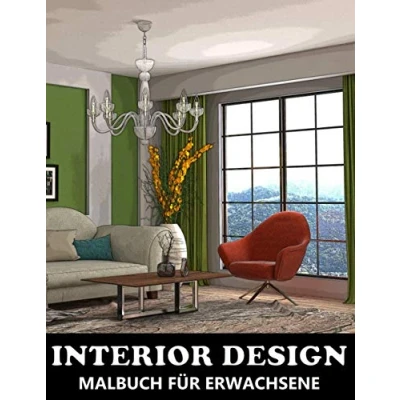Abbildung von Interior Design Malbuch für Erwachsene: Wohndesigns zum Ausmalen und Entspannen Vol.2 Tolles Geschenk Architekten