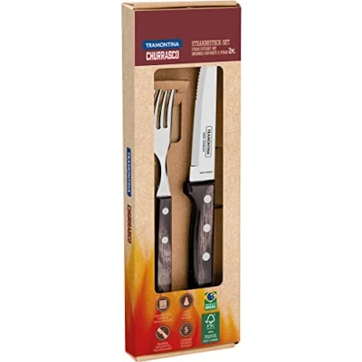 Abbildung von 2 tlg. Steakbesteck Set &quot;Gaucho&quot;, braun
