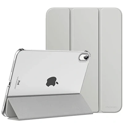 Abbildung von MoKo Hülle für iPad (A16) 11. Generation 11 Zoll 2025, 10. 10,9 2022, Schlanke Stand Schutzhülle mit Hart PC Transparent Rückseite, Silber