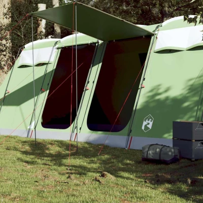 Abbildung von vidaXL Tunnel Familienzelt 8 Personen, Campingzelt mit Steckverbindungssystem, Wasserdicht Tunnelzelt E Anschluss, Gruppenzelt, Grün 185T Polyester