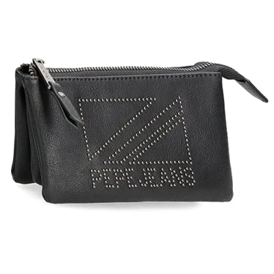 Abbildung von Pepe Jeans Donna Geldbörse Kulturbeutel Schwarz 17,5 x 9,5 2 cm Kunstleder, Schwarz,