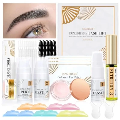 Abbildung von Wimpernlifting Lash Lifting Kit mit Glue Balm, DONG RHYME Klebebalsam in Pfirsichgeschmack Lift Wimpern Perming Professionell Wimpernverlängerung Curling