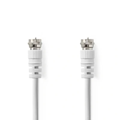 Abbildung von NEDIS Satelliten und Antennenkabel F Stecker Vernickelt 75 Ohm Doppelt geschirmt 1.50 m Rund PVC Weiss Label