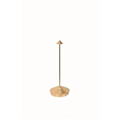 Abbildung von Zafferano, Pina Lampe mit Goldfarbenes Blatt, Kabellose, Wiederaufladbare Tischlampe Touch Control, Für den Innenbereich Geeignet, Dimmer, 2200 3000 K, Höhe 29 cm