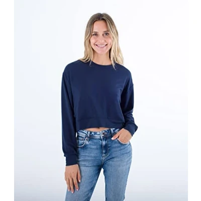 Abbildung von Hurley Damen Easy Oversized Pullover Sweater, Mood Indigo, S EU