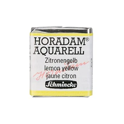 Abbildung von Schmincke HORADAM® AQUARELL feinste Künstler Aquarellfarben, 215 Zitronengelb, 14 044, 1/2 Näpfchen