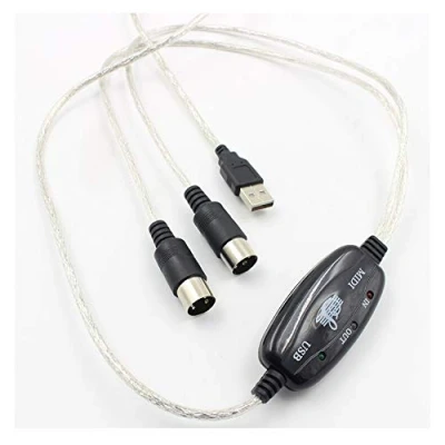 Abbildung von VOANZO USB to MIDI Kabel Konverter,MIDI Kabel, 2 in 1 PC zu Synthesizer Music Studio Keyboard Interface Stecker Controller Adapter 16 Kanäle Unterstützt Computer Laptop