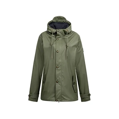 Abbildung von Ankerglut Herren Kapuze Wasserdicht Wetterfest Übergangsjacke #Ankerglutreise Regenjacke, Olive, M