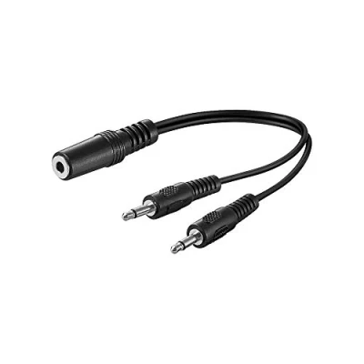 Abbildung von Goobay 50472 GB Audio Y Kabeladapter 3.5 mm, 1x Stereo Buchse zu 2x Mono Stecker