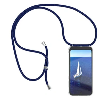 Abbildung von EAZY CASE Handykette kompatibel mit Huawei Y5 (2019) / Honor 8s Handyhülle Umhängeband, Handykordel Schutzhülle, Silikonhülle, Hülle Band, Stylische Kette für Smartphone, Navy Blau