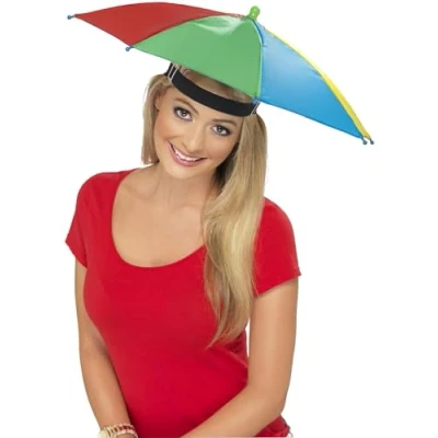 Abbildung von Smiffys Kostüm Sonnenschirm Hut, Wetterfestes Accessoire für Straßenkarneval, Festival oder beim Angeln