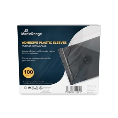 Abbildung von MediaRange Transparente Kunststoff Folientaschen für 10.4mm CD Hüllen, 100er Pack