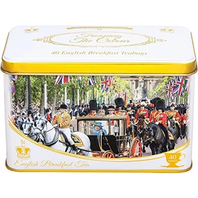 Abbildung von New English Teas Trooping The Color Teedose mit 40 englischen Frühstücksbeuteln Queen Elizabeth II