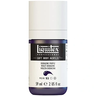 Abbildung von Liquitex 1959186 Professional Acrylfarbe Soft Body Künstlerfarbe in cremiger deckender Konsistenz, hohe Pigmentierung, lichtecht &amp; alterungsbeständig, 59ml Flasche Dioxazinpurpur