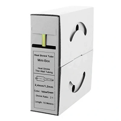Abbildung von Offgridtec 10m Schrumpfschlauch 2,4mm&gt;1,2mm gelb/grün Spenderbox Werkstatt KFZ 2:1