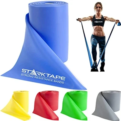 Abbildung von Starktape Resistance Bands Widerstandsbänder Physiotherapie Nicht Latex Professionelles elastisches für Ober und Unterkörper Pilates Reha Yoga Training Schweres Blau