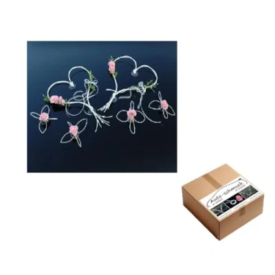 Abbildung von ROMANTISCHE Herzen Autoschmuck Auto Schmuck Braut Paar Rose Deko Dekoration Hochzeit Car Wedding (Rosa 6 Set)