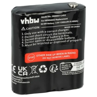 Abbildung von vhbw Akku kompatibel mit Motorola Talkabout T5320, T5400, T5410, T5420, T5500, T5512, T5522, T5525, T5600 Funkgerät, Walkie Talkie (1300mAh, NiMH)
