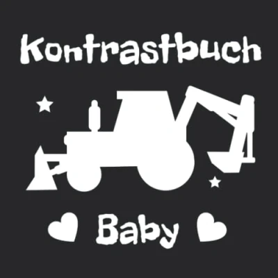 Abbildung von Kontrastbuch Baby: Mein Erstes Schwarz Weiß Bilder Fahrzeuge auf der Baustelle Montessori Buch ab 0 Monate Kontrast Spielzeug für Neugeborene
