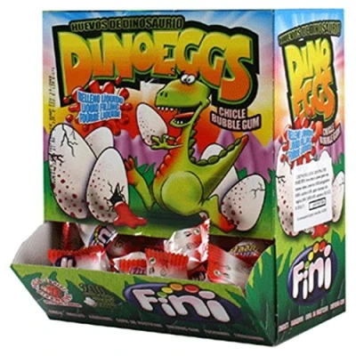 Abbildung von Candy Dino Ei Chewgum Box mit 200 Teilen