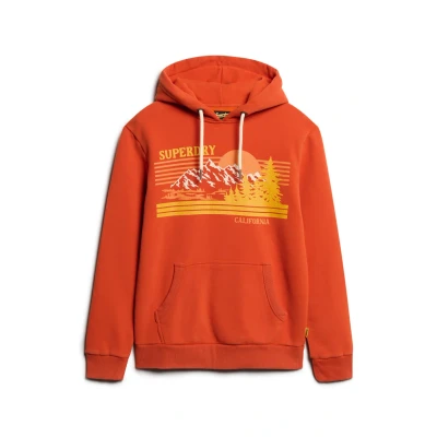 Abbildung von Superdry Graphic Stripe Kapuzenpullover, Herren, Größe: Medium, Denim co rust orange