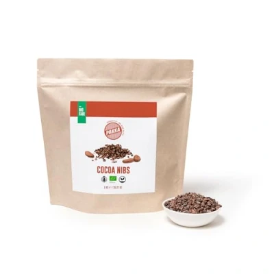 Abbildung von PAKKA Bio Fairtrade Kakao Nibs, 1kg, Öko &amp; Fair, Cacao Cocoa direkt hergestellt und abgefüllt vom Produzenten in Kolumbien, vegan 1000g