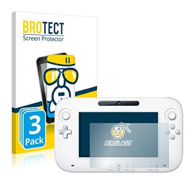 Abbildung von BROTECT Schutzglas für Nintendo Wii U GamePad (Controller) (3 Stück) Schutzfolie Panzer Folie Glas [Extrem Kratzfest 9H, Anti Fingerprint,